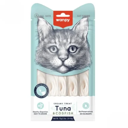 Wanpy Adult Cat Creamy Lickable Treat Tuna & Codfish