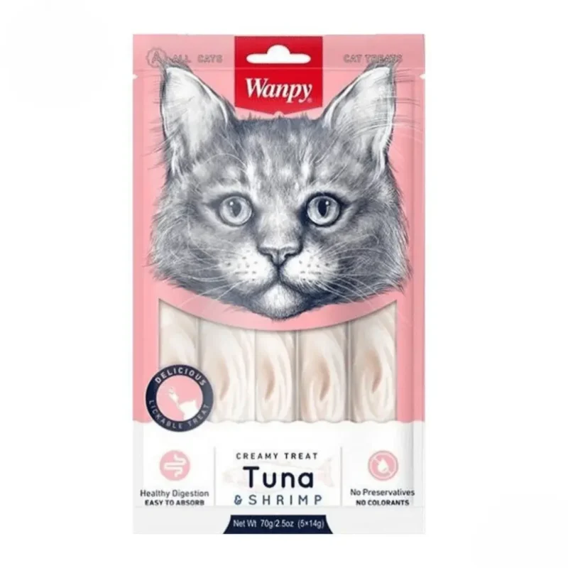 Wanpy Adult Cat Creamy Lickable Treat Tuna & Shrimp