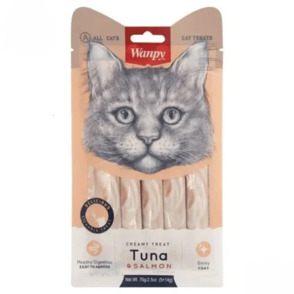 Wanpy Adult Cat Creamy Lickable Treats Tuna & Salmon