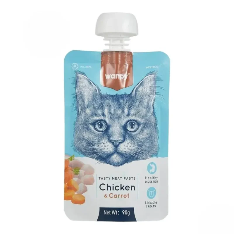 Wanpy Adult Cat Tasty Meat Paste Chicken & Carrot 90 g Pouch